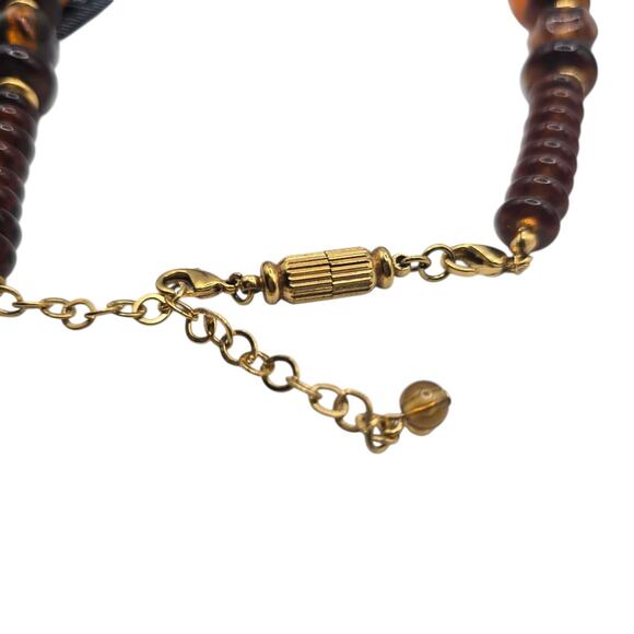 Necklace Brown Orange Yellow Beaded Butterscotch Vintage Style 18" SKU2365 - Picture 8 of 8